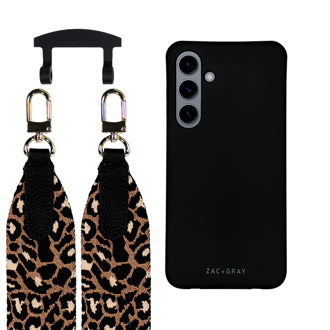 Samsung S24 MIDNIGHT BLACK CASE + PATTERNED STRAP
