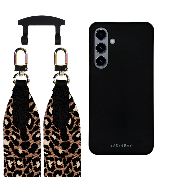 Samsung S24 MIDNIGHT BLACK CASE + PATTERNED STRAP