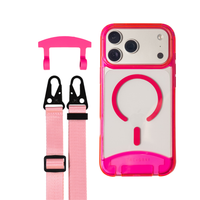 HOT PINK TRANSPARENT CASE + STRAP