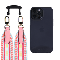 iPhone 13 Pro FROSTED MIDNIGHT BLACK CASE + PATTERNED STRAP