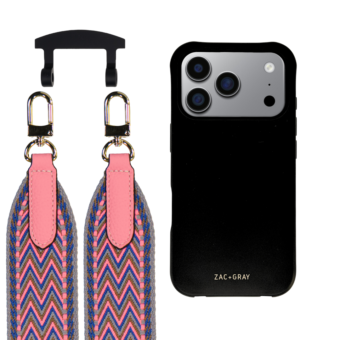 iPhone 17 Pro MIDNIGHT BLACK CASE + PATTERNED STRAP