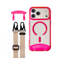 HOT PINK TRANSPARENT CASE + STRAP