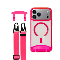 iPhone 17 Pro HOT PINK TRANSPARENT CASE + STRAP