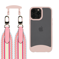 iPhone 12 and 12 Pro FROSTED ROSÉ PINK CASE + PATTERNED STRAP