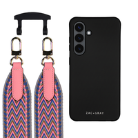 Samsung S24 MIDNIGHT BLACK CASE + PATTERNED STRAP