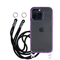 iPhone 14 Plus and 15 Plus LAVENDER TRANSPARENT CASE + KNOTTED CORD