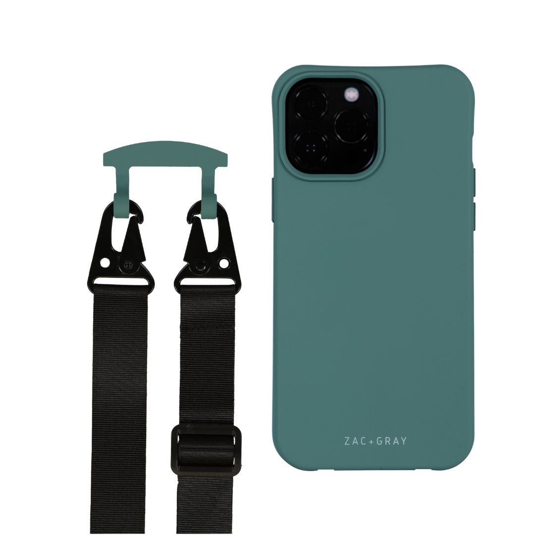 iPhone 12 Pro Max TIDAL TEAL CASE + MIDNIGHT BLACK STRAP