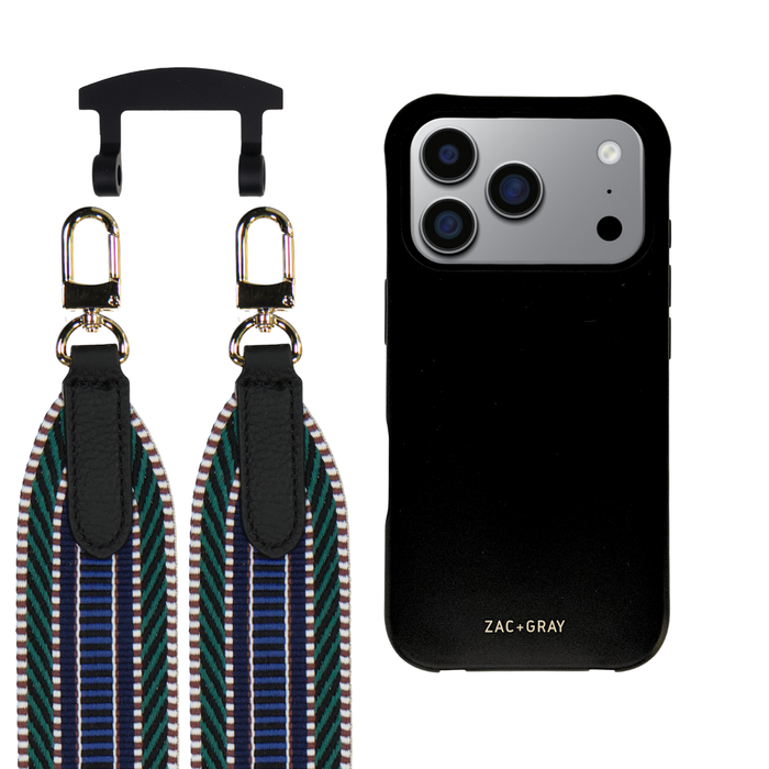 iPhone 17 Pro Max MIDNIGHT BLACK CASE + PATTERNED STRAP