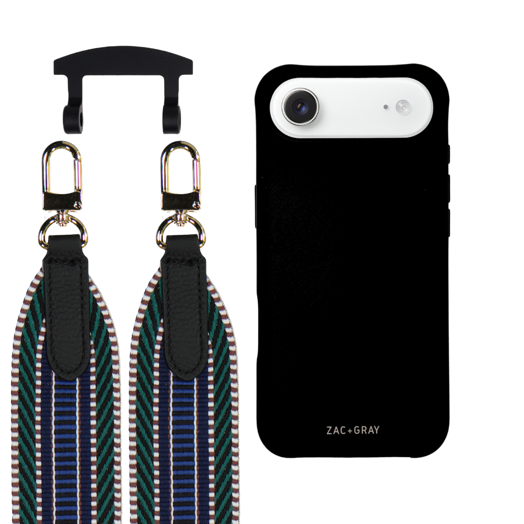 iPhone 17 Air MIDNIGHT BLACK CASE + PATTERNED STRAP