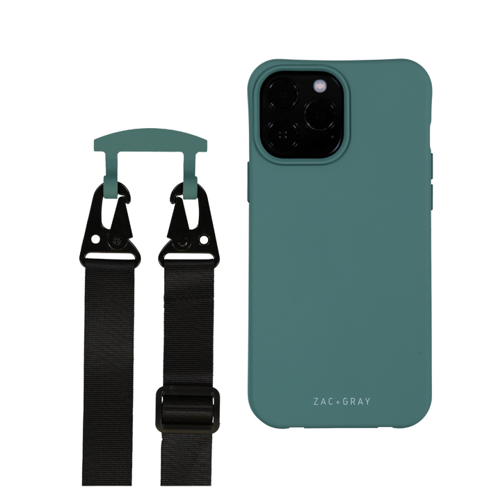 iPhone 15 TIDAL TEAL CASE + MIDNIGHT BLACK STRAP