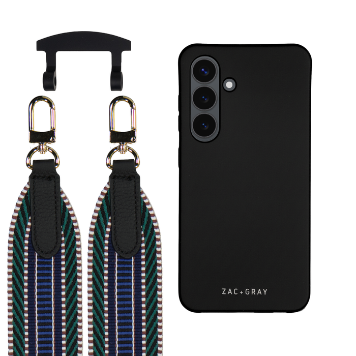 Samsung S26 MIDNIGHT BLACK CASE + PATTERNED STRAP