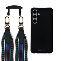 Samsung S24 MIDNIGHT BLACK CASE + PATTERNED STRAP