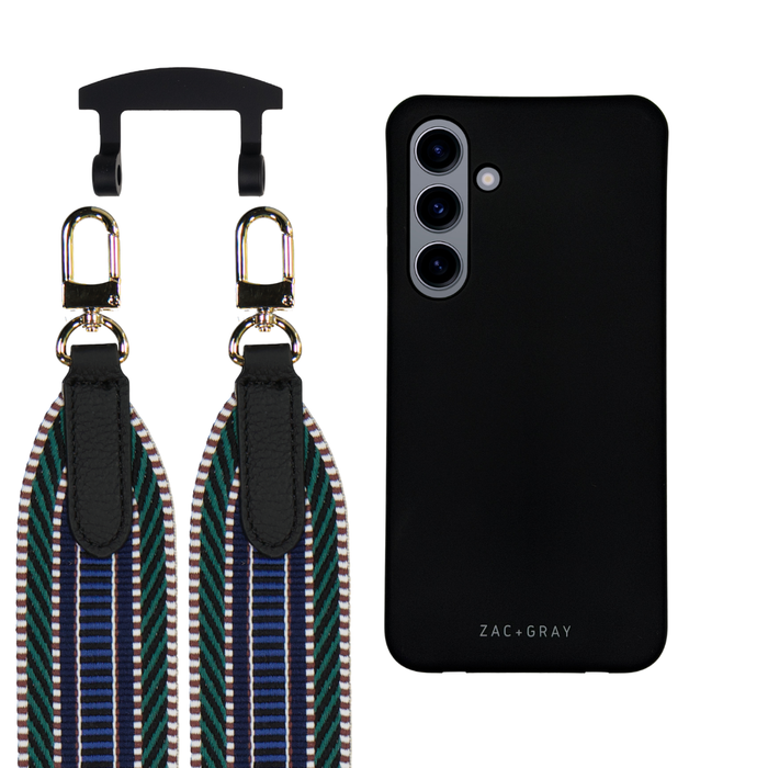 Samsung S24 MIDNIGHT BLACK CASE + PATTERNED STRAP