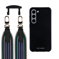 Samsung S23 MIDNIGHT BLACK CASE + PATTERNED STRAP