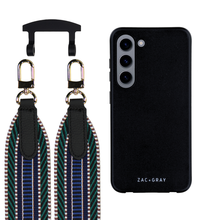 Samsung S23 MIDNIGHT BLACK CASE + PATTERNED STRAP
