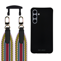 Samsung S24 MIDNIGHT BLACK CASE + PATTERNED STRAP