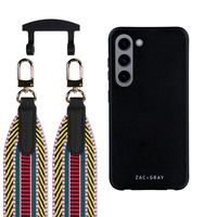 Samsung S23 MIDNIGHT BLACK CASE + PATTERNED STRAP