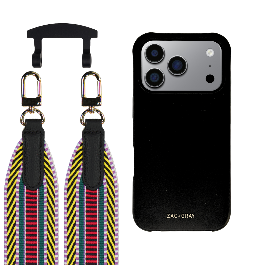 iPhone 17 Pro MIDNIGHT BLACK CASE + PATTERNED STRAP