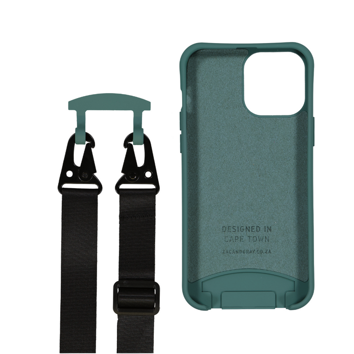 iPhone 13 Pro TIDAL TEAL CASE + MIDNIGHT BLACK STRAP