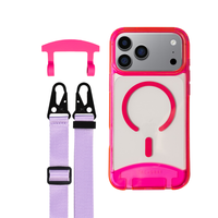 iPhone 17 Pro HOT PINK TRANSPARENT CASE + STRAP