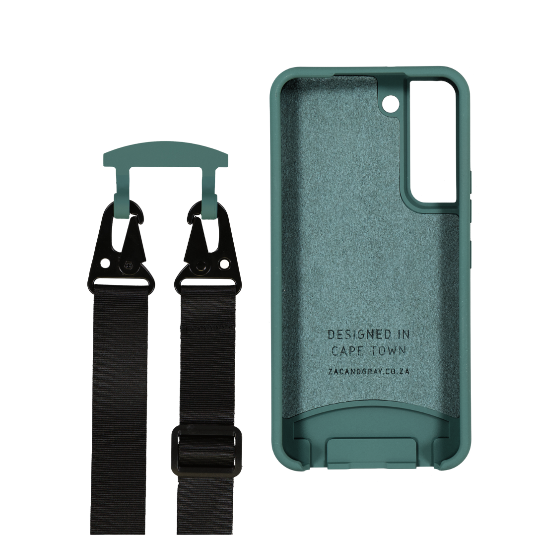 Samsung S22 TIDAL TEAL CASE + MIDNIGHT BLACK STRAP