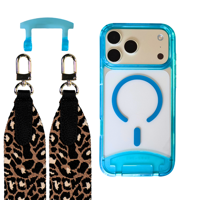iPhone 17 Air AQUAMARINE TRANSPARENT CASE + PATTERNED STRAP