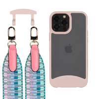 iPhone 12 and 12 Pro FROSTED ROSÉ PINK CASE + PATTERNED STRAP