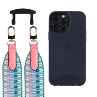 iPhone 13 Pro FROSTED MIDNIGHT BLACK CASE + PATTERNED STRAP