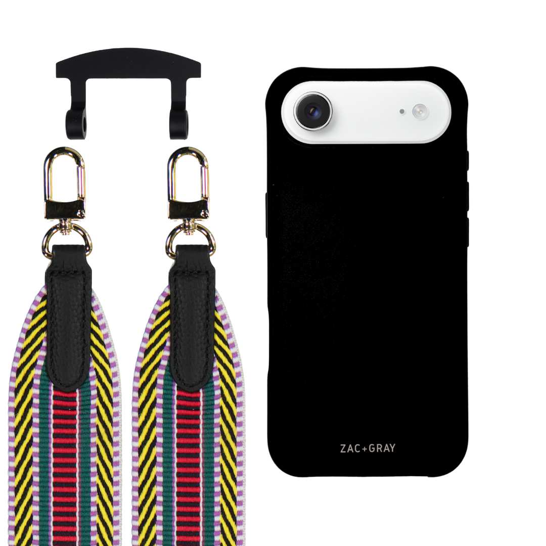 iPhone 17 Air MIDNIGHT BLACK CASE + PATTERNED STRAP