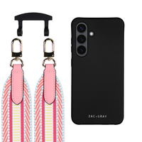 Samsung S24 MIDNIGHT BLACK CASE + PATTERNED STRAP
