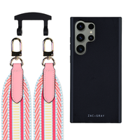 Samsung S25 Ultra MIDNIGHT BLACK CASE + PATTERNED STRAP