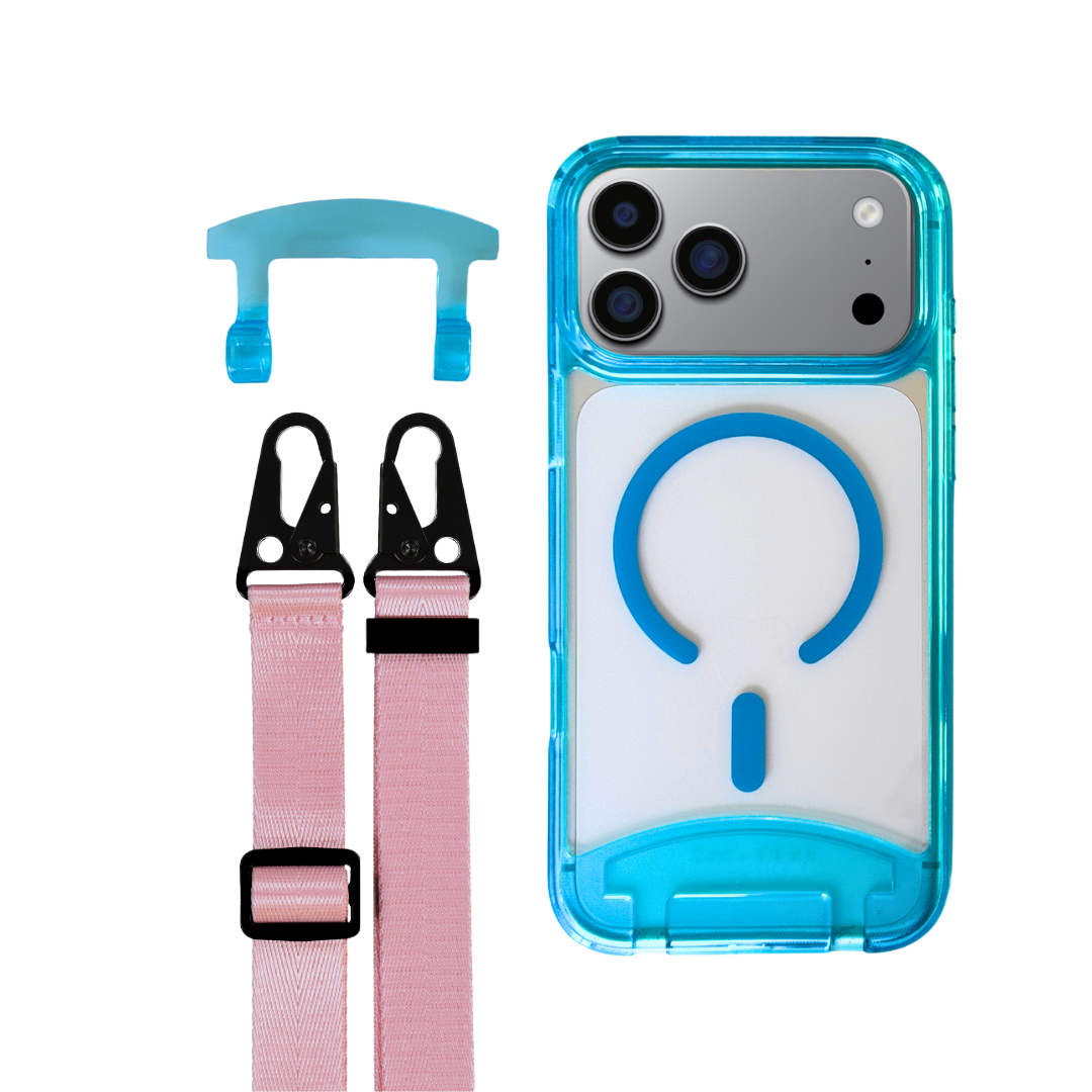 iPhone 17 Pro AQUAMARINE TRANSPARENT CASE + STRAP