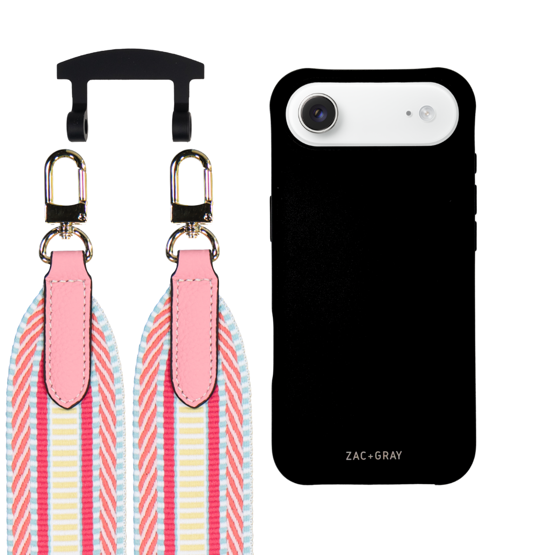 iPhone 17 Air MIDNIGHT BLACK CASE + PATTERNED STRAP