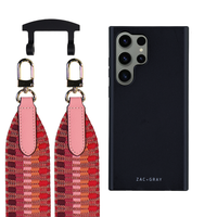 Samsung S25 Ultra MIDNIGHT BLACK CASE + PATTERNED STRAP