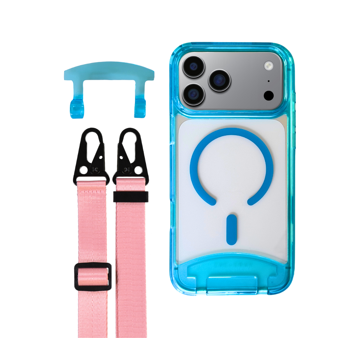 iPhone 17 Pro AQUAMARINE TRANSPARENT CASE + STRAP