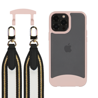 iPhone 12 and 12 Pro FROSTED ROSÉ PINK CASE + PATTERNED STRAP