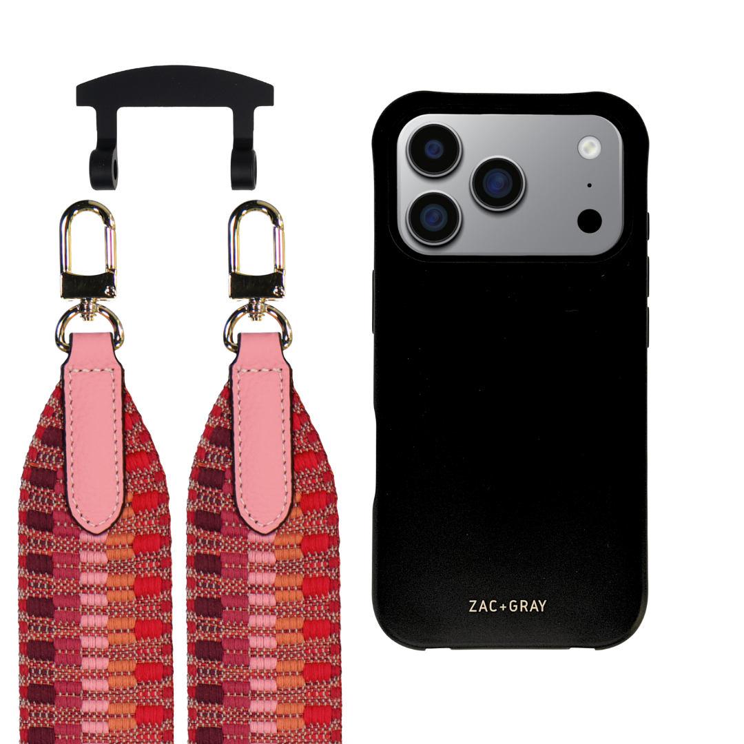 iPhone 17 Pro MIDNIGHT BLACK CASE + PATTERNED STRAP