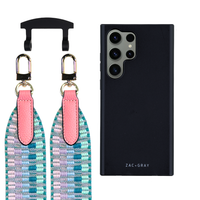 Samsung S25 Ultra MIDNIGHT BLACK CASE + PATTERNED STRAP
