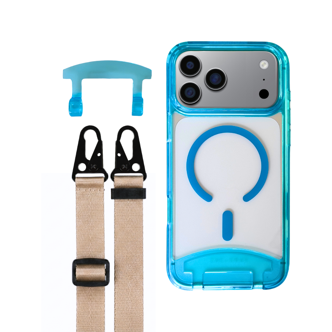 iPhone 17 Pro AQUAMARINE TRANSPARENT CASE + STRAP