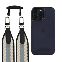 iPhone 13 Pro FROSTED MIDNIGHT BLACK CASE + PATTERNED STRAP