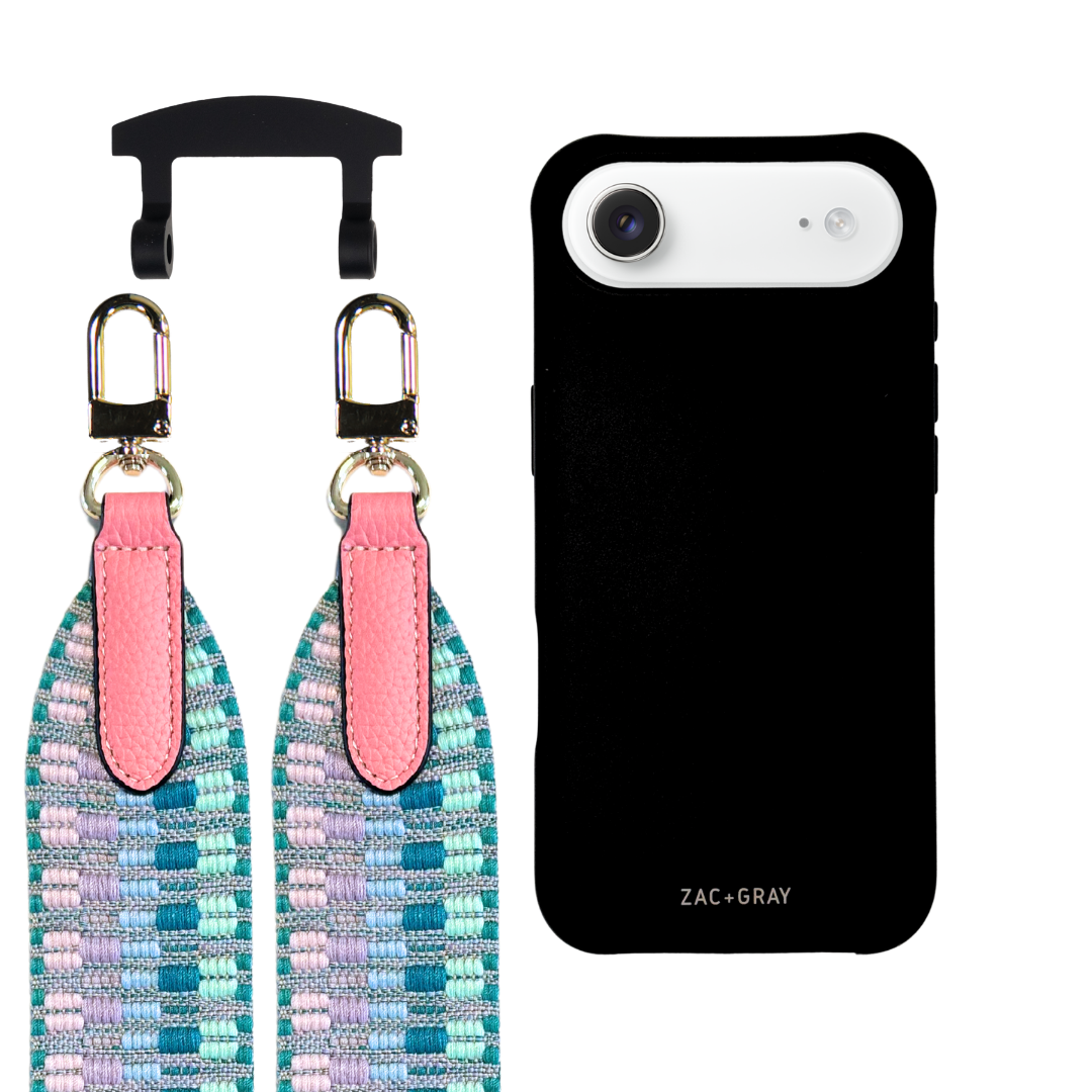 iPhone 17 Air MIDNIGHT BLACK CASE + PATTERNED STRAP