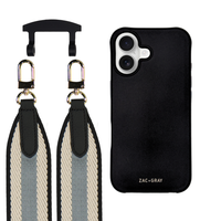 iPhone 17 MIDNIGHT BLACK CASE + PATTERNED STRAP