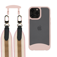 iPhone 12 and 12 Pro FROSTED ROSÉ PINK CASE + PATTERNED STRAP