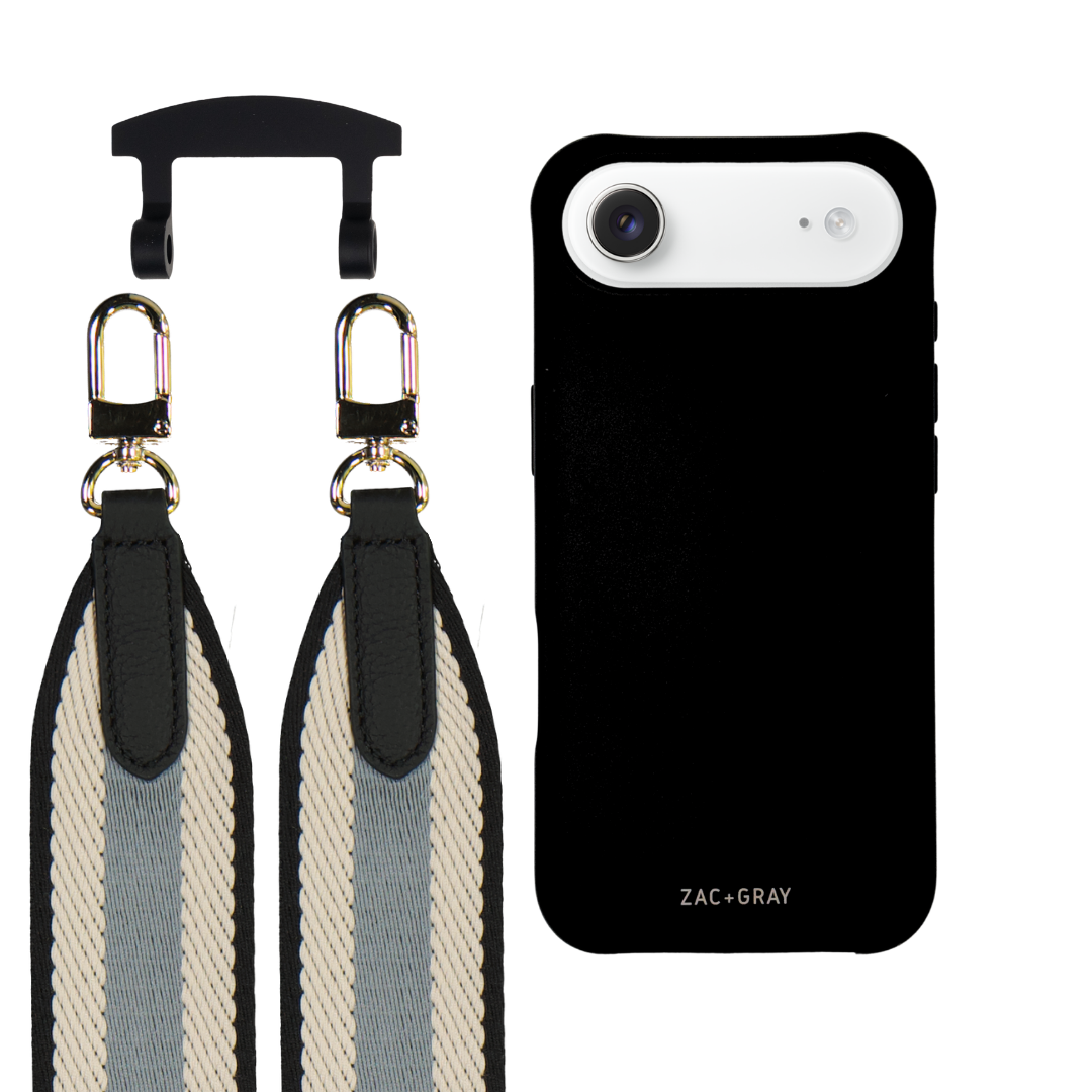 iPhone 17 Air MIDNIGHT BLACK CASE + PATTERNED STRAP