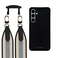 Samsung S24 MIDNIGHT BLACK CASE + PATTERNED STRAP
