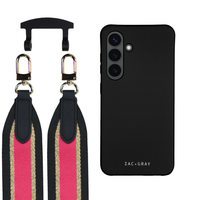 Samsung S24 MIDNIGHT BLACK CASE + PATTERNED STRAP