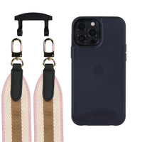 iPhone 13 Pro FROSTED MIDNIGHT BLACK CASE + PATTERNED STRAP
