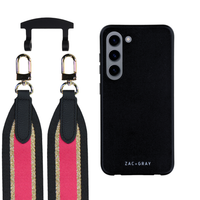 Samsung S23 MIDNIGHT BLACK CASE + PATTERNED STRAP