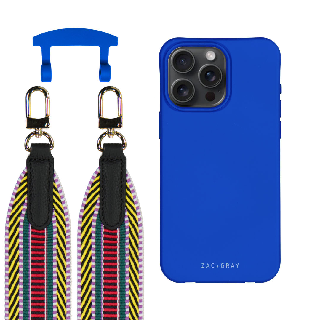 iPhone 17 COBALT BLUE CASE + PATTERNED STRAP