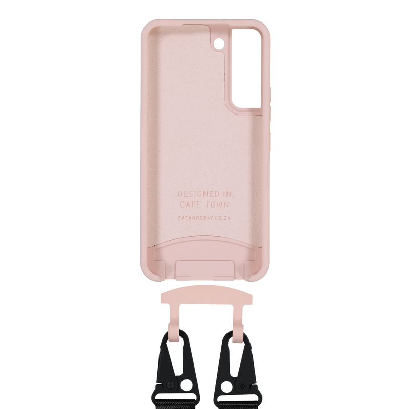 Samsung S21 Plus ROSÉ PINK CASE + MIDNIGHT BLACK STRAP